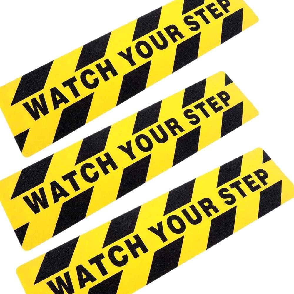 Anti-slip Floor Sticker WATCH YOUR STEP Black on Yellow