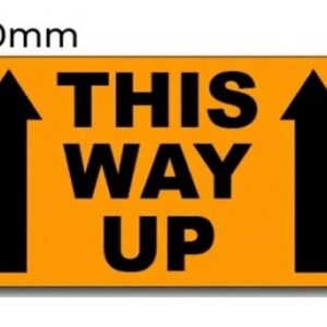 02fcf29ddf5ca01ada5ea54cdbc1b4333592773794bfb0d58b68cdf79ab21c52 THIS WAY UP Label 130mmx74mm 500/roll Fluro Orange