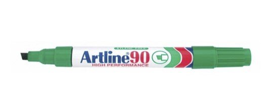 08f84466a96053360c1b2c16820e84a4942b9ef1739b324fe1c7dee989725b4a Marker Artline 90 Permanent Chisel Tip Green 12/pack