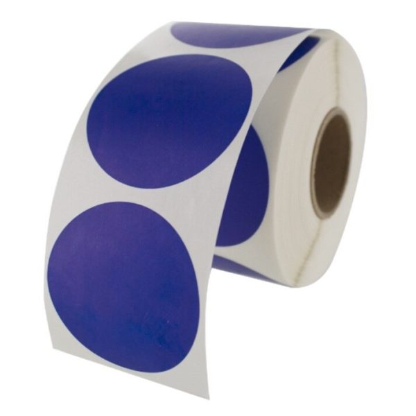 Label - Circle 40mm Dark Blue 76mm Core 1000 labels/roll