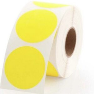 Label - Circle 40mm Yellow 76mm Core 1000 labels/roll