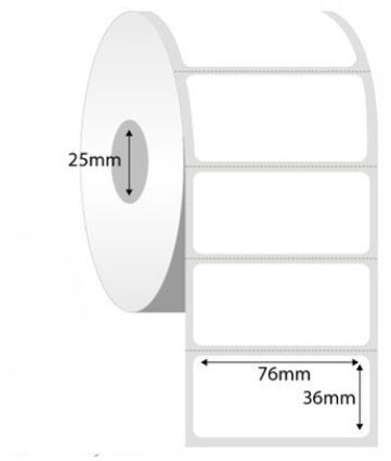 1c0963c49479eab9c6fdf17340954847fc50db91a85c5e786c34956cf60e4fd9 Direct Thermal Label Plain White 76mm x 36mm (25mm core) 350/roll