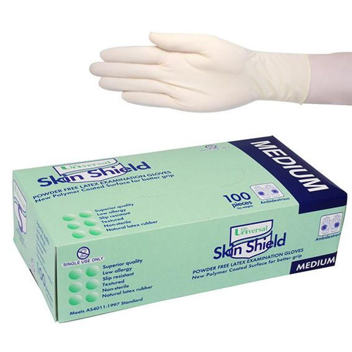 1c9d1958944cc08ab6eacb723cf3f26d1c282837d0682d8b8100edd63ec21fb5 Skinshield Latex Powder Free Glove - Large 100/box