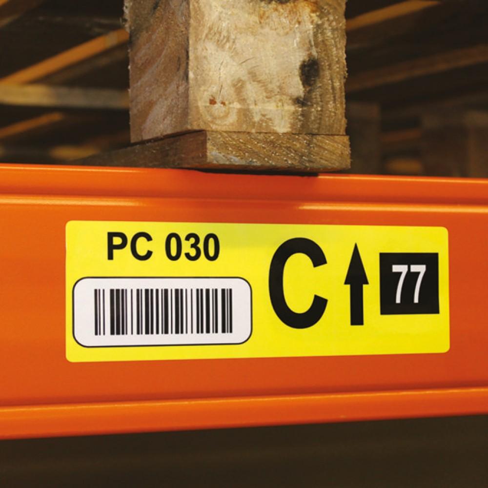 Label for Pick Tower 40mmx70mm Yellow pp with consec Barcodes