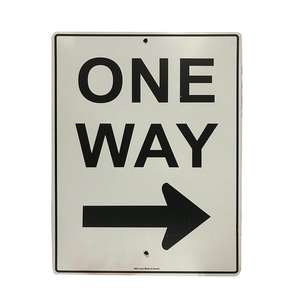 ONE WAY right arrow 600x450 Metal