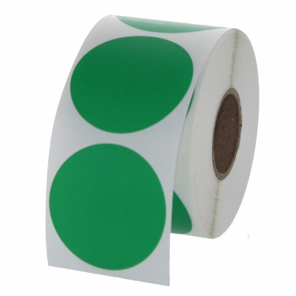 Label - Circle 40mm Dark Green 76mm Core 1000 labels/roll
