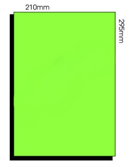 Label - 1UP A4 210x295mm Fluro Green (in Boxes)