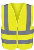 Safety Vest Velcro Day/Night Yellow VISITOR - Large