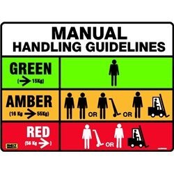 Metal Sign 450mmx300mm MANUAL HANDLING