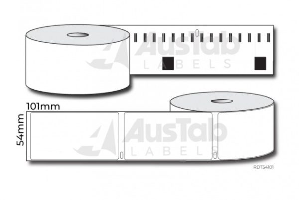 Direct Thermal Label White Matt Perm 54mmx101mm 25mm Core  220 labels/rl 8rl/box