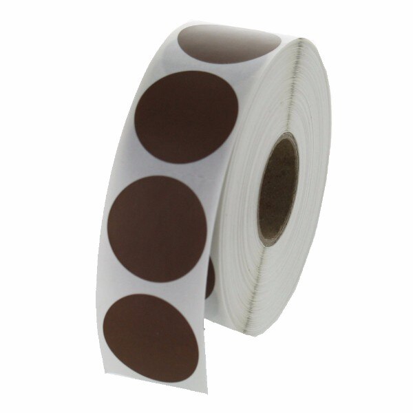 Label - Circle 40mm Dark Brown 76mm Core 1000 labels/roll
