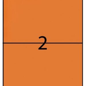 Label - 2UP A4 210x295mm Fluro Orange (in Boxes)