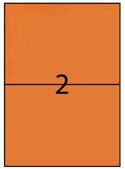 Label - 2UP A4 210x295mm Fluro Orange (in Boxes)