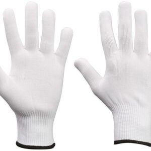 5575752bc7e9b8d2a53333d7088a107e11f8ca03a8843afca034e04dd4c47843 Lint Free Nylon White Glove (Blue Trim Cuff) Large