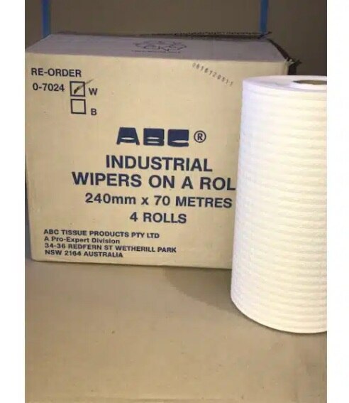 Wipers on a Roll White 240mmx70m 4rl/ctn