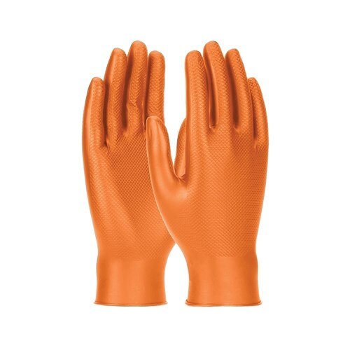 58186f9f2ea1de3099da9259a40bb43fe79a1842d9f03ceb5e7ec000681db94b Disposable Nitrile Grippaz Glove Powder Free Orange - Large