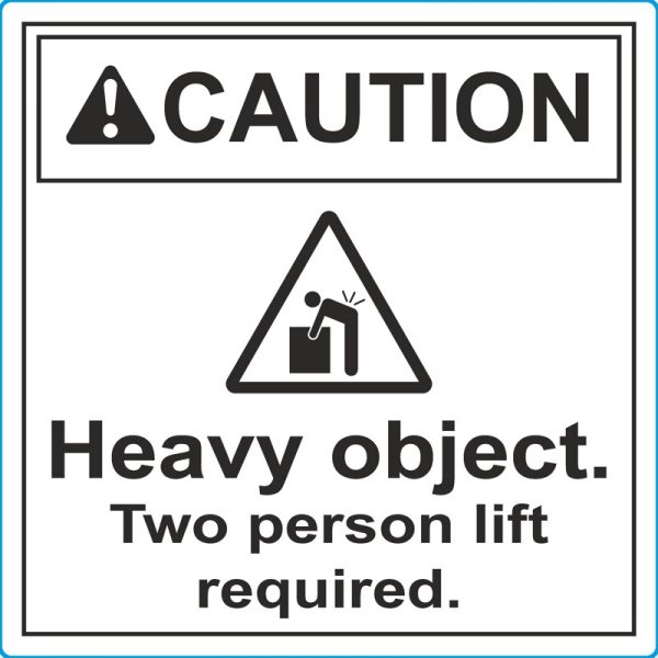 Label - HEAVY OBJECTS Fluro Yellow 55mmx55mm 76mm Core 2000/rl