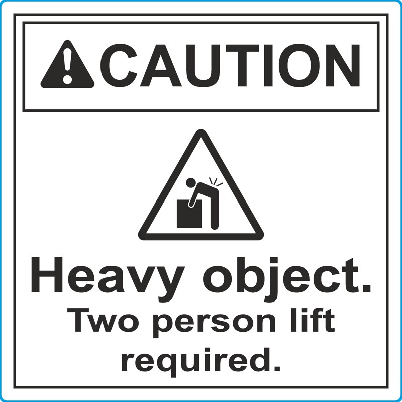 Label - HEAVY OBJECTS Fluro Yellow 55mmx55mm 76mm Core 2000/rl
