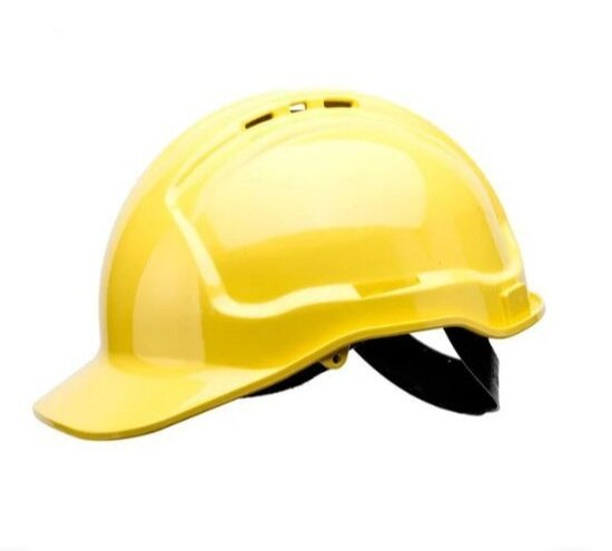 Hard Hat - Yellow Vented with ratchet harness