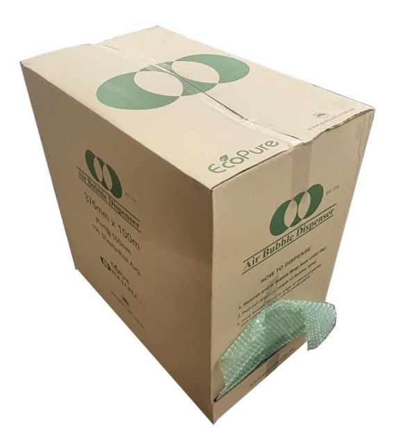 P10RLE Bubble Wrap EcoPure Dispenser Box 375mmx100m perf 500mm Green
