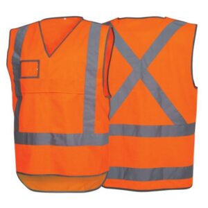 765147bd5bb9dc0d7bceb2a7c0e58bc31b630446f73c60d0e787983d98ccc546 Safety Vest Day/Night Orange Atex Rail Compliant X Pattern - X Large