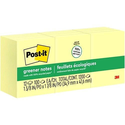 Post-It Note 35mmx48mm Yellow 12/Pack