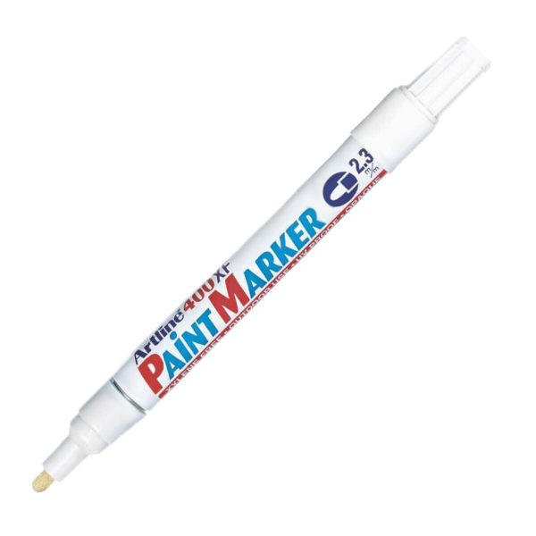 7fa3414b001c8ffb38a43986fd2bd5abb0a6483b971b02d5c0c764b457c3256a Marker Artline 400XF Paint - 2.3mm White 12/box