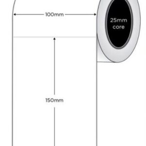 DIRECT THERMAL White Label 100mmX150mm 25mm core 95/Roll