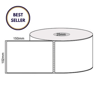 Top Coated Thermal Label Perm 102mmx150mm 25mm Core