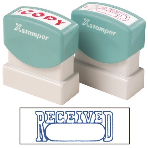 Received/Date Blue XStamper Stamp