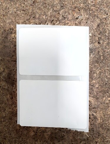 Direct Thermal Top coat Permanent Label Rectangle Glassine Liner 50x35mm 25mm core 1000/r