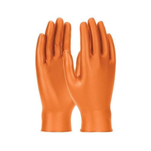 Disposable Nitrile Grippaz Glove Powder Free Orange X-Large