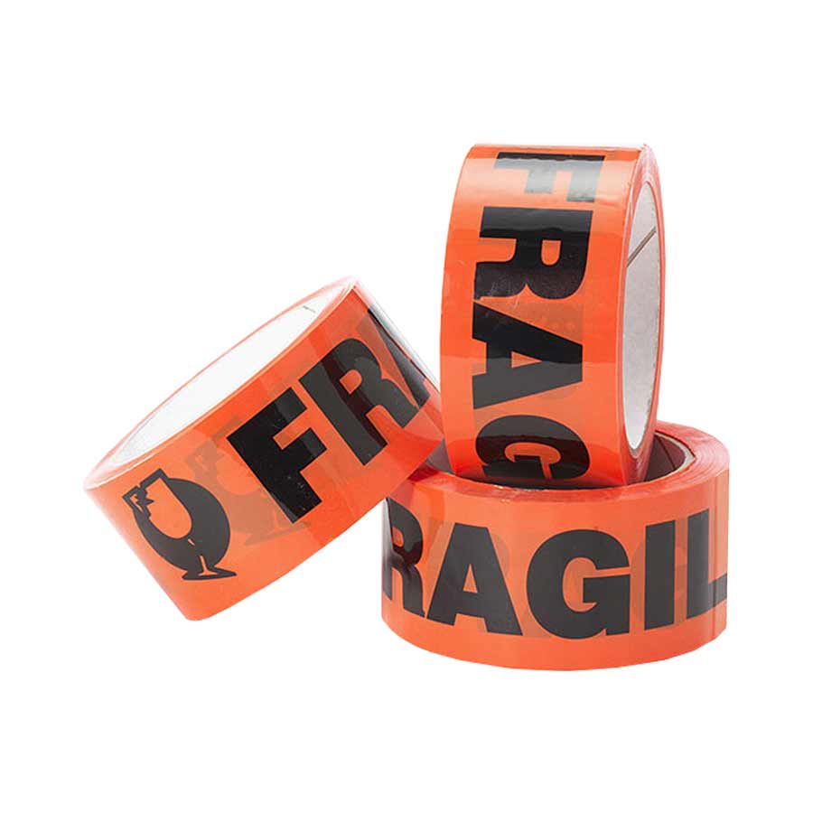 91eb39e00b022380353e4eff702e4492d60c18841a0d0c1d43a52eabc6e062fc PTD Tape - Fragile Tape 48mmx66m Black on Fluro Orange 36rl/ctn