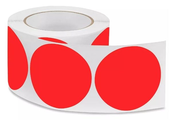 Label - Circle 40mm Dark Red 76mm Core 1000 labels/roll