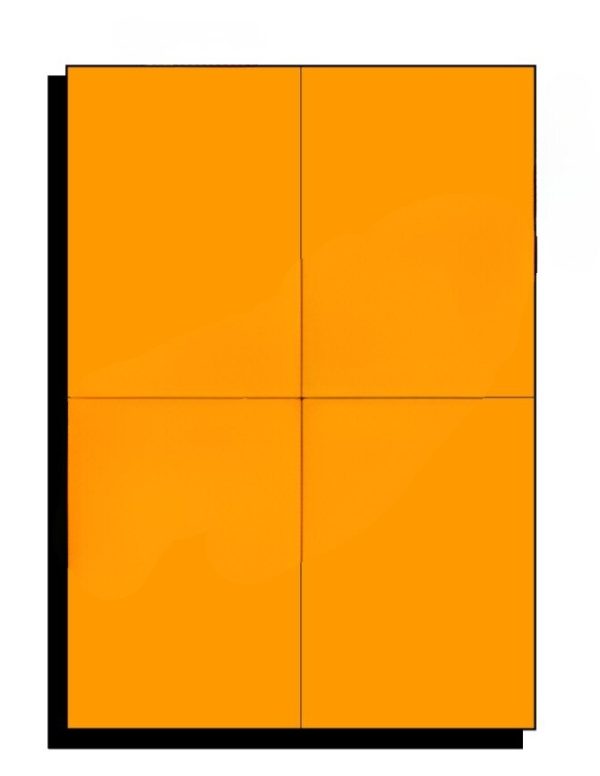 Label - 4UP A4 210x295mm Fluro Orange (in Boxes)