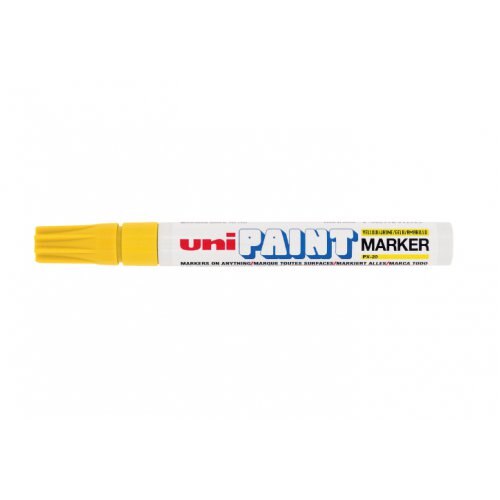 9d3fe2387acf6af5c7ef6a063dbf9a41b5404ab8b4aab53e1a6f68729cbdb8d9 Marker Uniball PX20 Permanent Paint Yellow 12/box