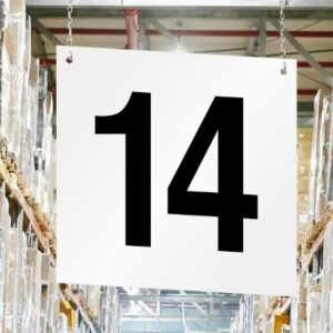 a8367a8be7927520ad82d57c5c6304388261870b415d48dabeff7ae051d345fa Poly Signs for Aisle Numbers 450mmx300mm White on Black