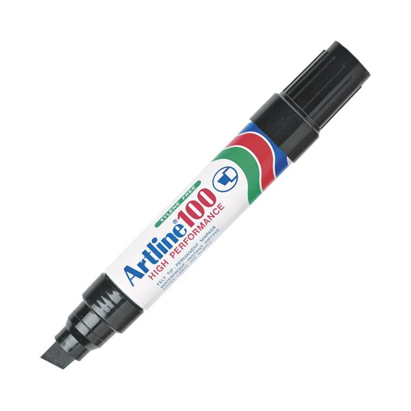 a947da8bc6125a90de63c9247b7b7551b2296d55dab9fff1f85a8c65d45cf3ec Black Marker Artline 100 Permanent Chisel Tip 6/box