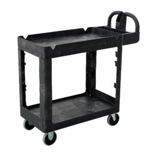af5eb47166ae1dfa8b3eed9a80a353859cc2523a70acdf966c4b1e2b0c368708 TROLLEY - 2 Shelf Utility Cart 4 wheel