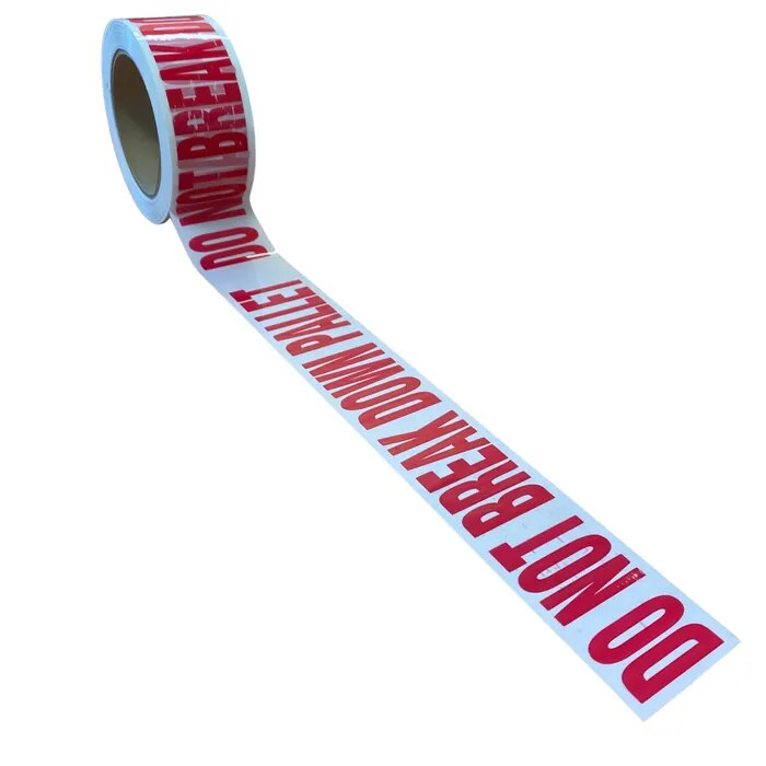 b19affbd9e5571e2351e8ba53cb46f96f2bf589a50e08da7d3cd232ebe9b5eb1 PTD Tape - Do Not Break Down Pallet Red on White 48mmx100m 36/ctn