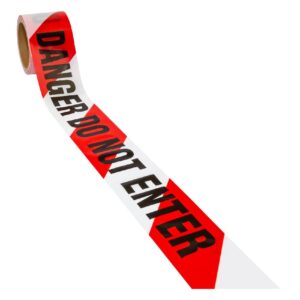 2770 Barricade Safety Tape 72mmx100m DANGER DO NOT ENTER Black on Red/White (Non adhesive) 24rl/ctn