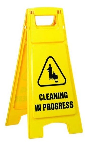 Plastic A-Frame CLEANING IN PROGRESS