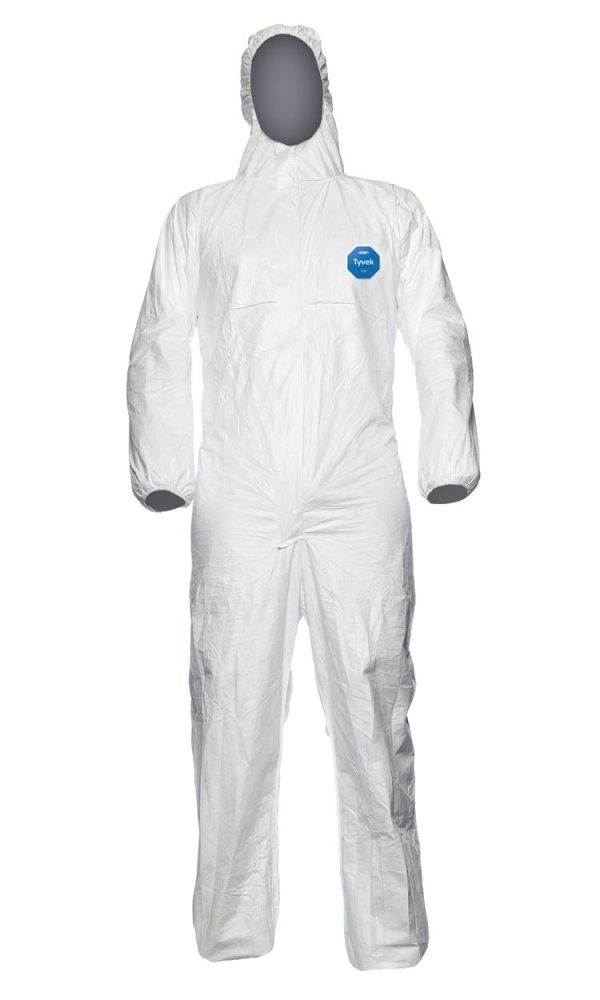 Coverall Disposable Tyvek Dupont 500 878102 - White - Medium 100pk/ctn