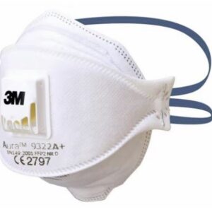 c5c9e998190a97753137232e9f21b652ec71e206b6cb820798647b87f0c5895a 3M 9322A+ P2 Dust/Mist/Fume/Smoke Respirator with Valve 10/box