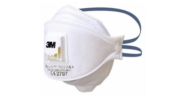 3M 9322A+ P2 Dust/Mist/Fume/Smoke Respirator with Valve 10/box