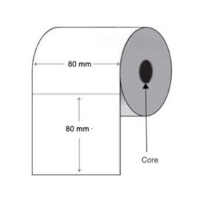 Direct Thermal Label Paper Eco White Plain Permanent 76mm core 80 x 80mm   1000/roll