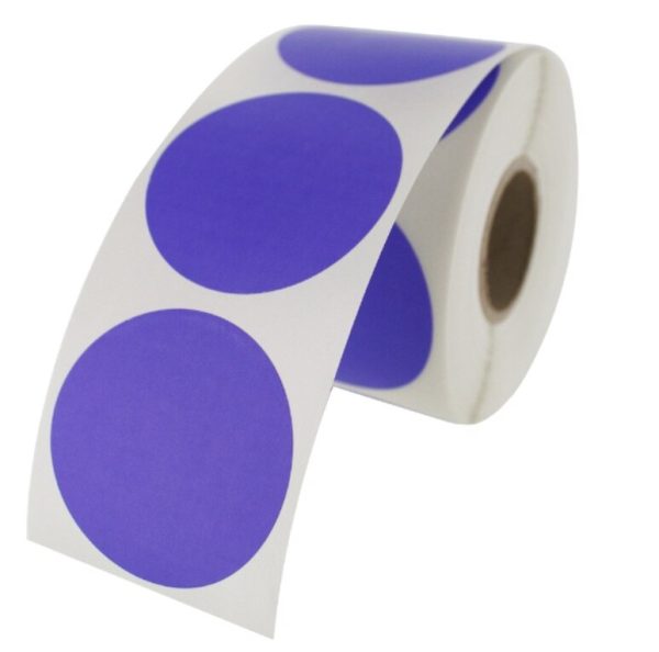 Label - Circle 40mm Dark Purple 76mm Core 1000 labels/roll