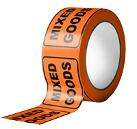 db59435fa6507c35944a652c4110ff1879ba2fe68d4871168e06b6be9a730531 BORDER MIXED GOODS Black on Orange PVC Label - 72mmx100m 24rls/ctn