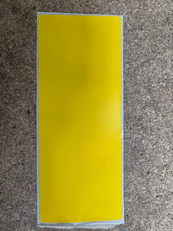 Label 60x150mm Black on Yellow pp with consecutive Bar Codes