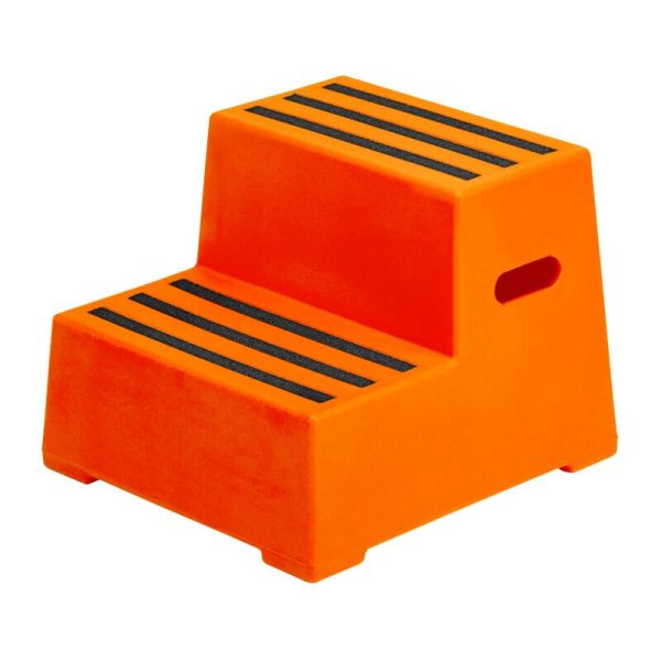 Safe Step Stool Orange with Black stepping grip lines